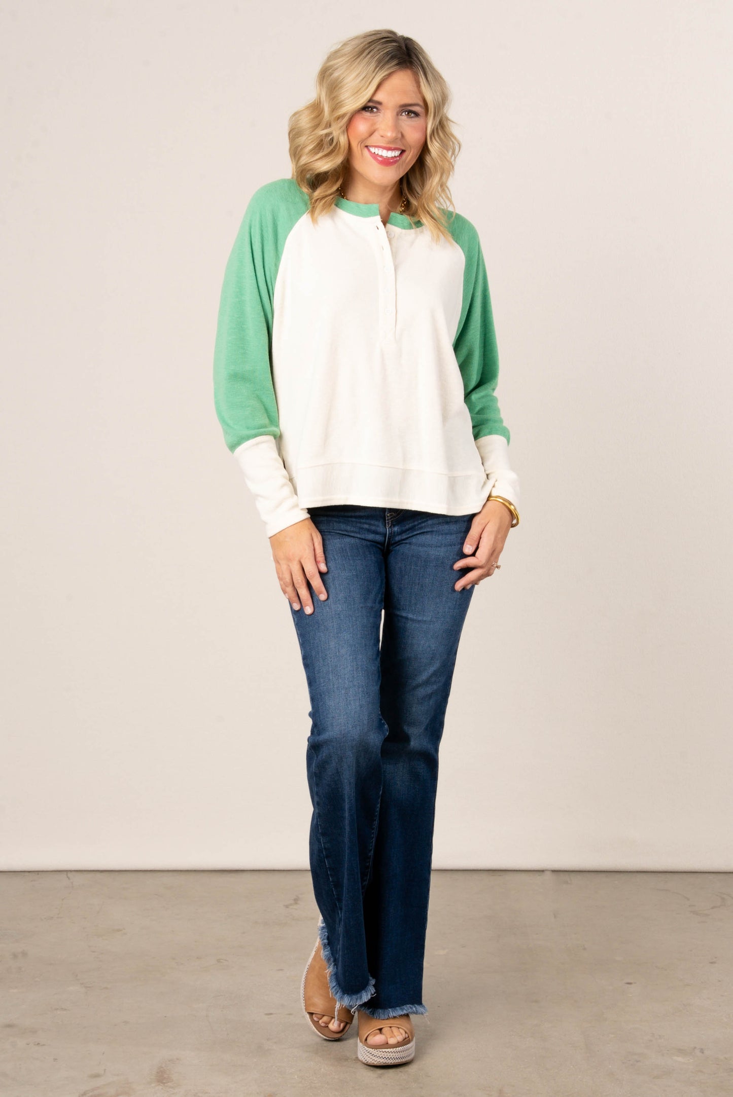 Penelope Color Block Henley Top