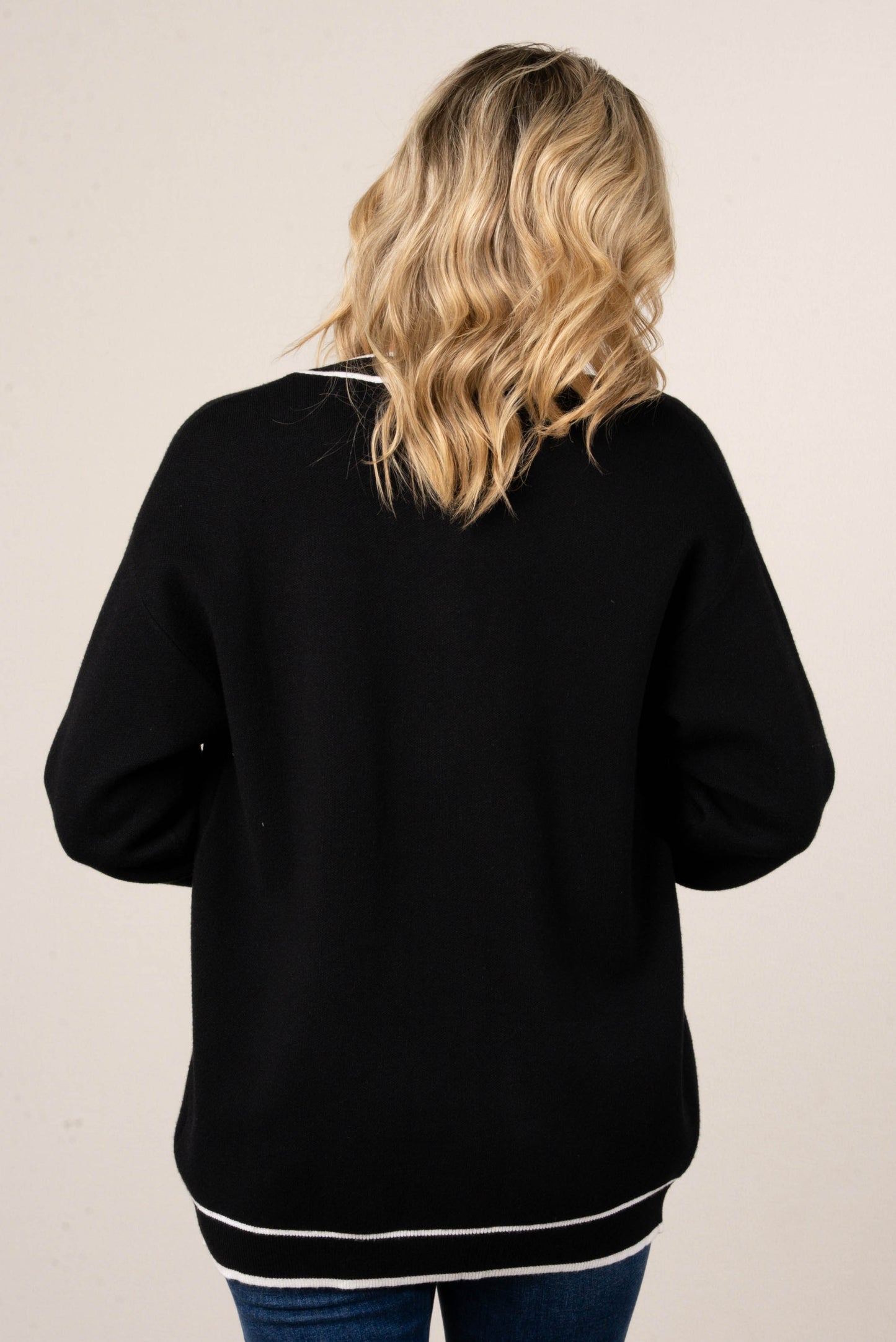Parker Striped Trim Sweater Cardigan