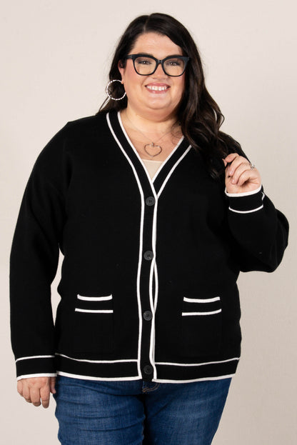 Parker Striped Trim Sweater Cardigan