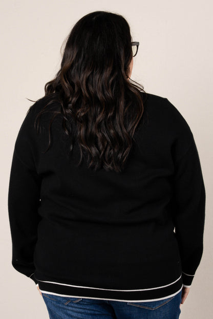 Parker Striped Trim Sweater Cardigan