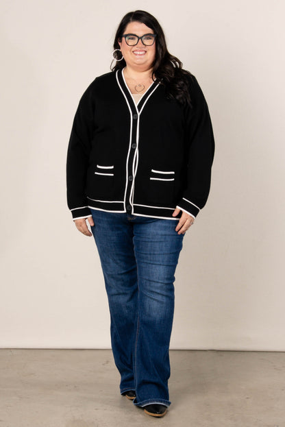 Parker Striped Trim Sweater Cardigan