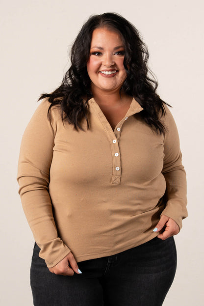 Willow Speckled Knit Henley Top
