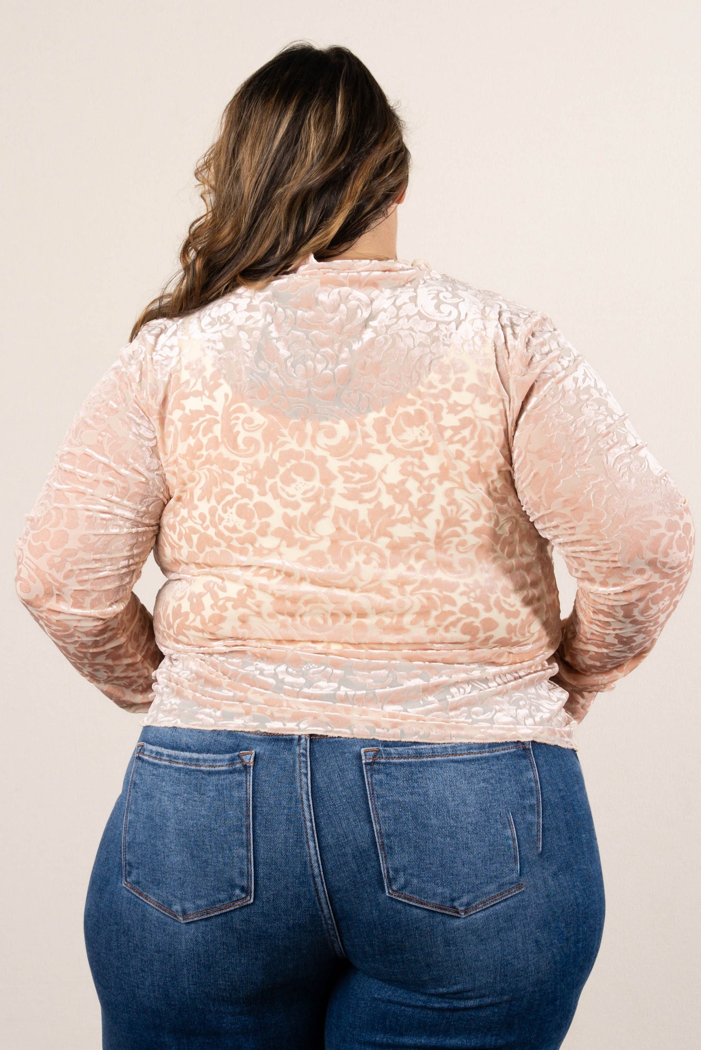 Chantelle Floral Burnout Mock Neck Top