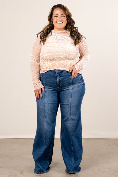 Chantelle Floral Burnout Mock Neck Top