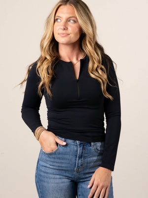 Randi Half Zip Seamless Top