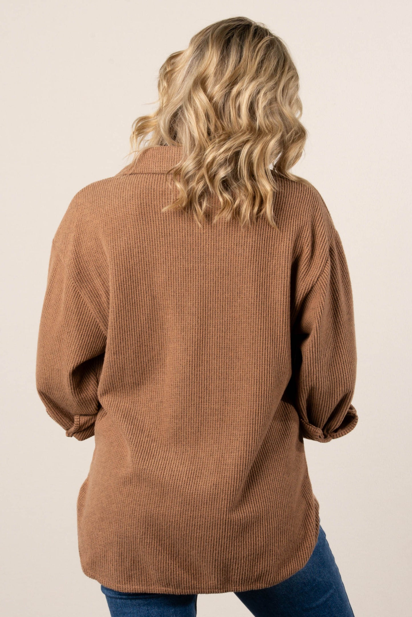 Frannie Brushed Waffle Knit Shacket