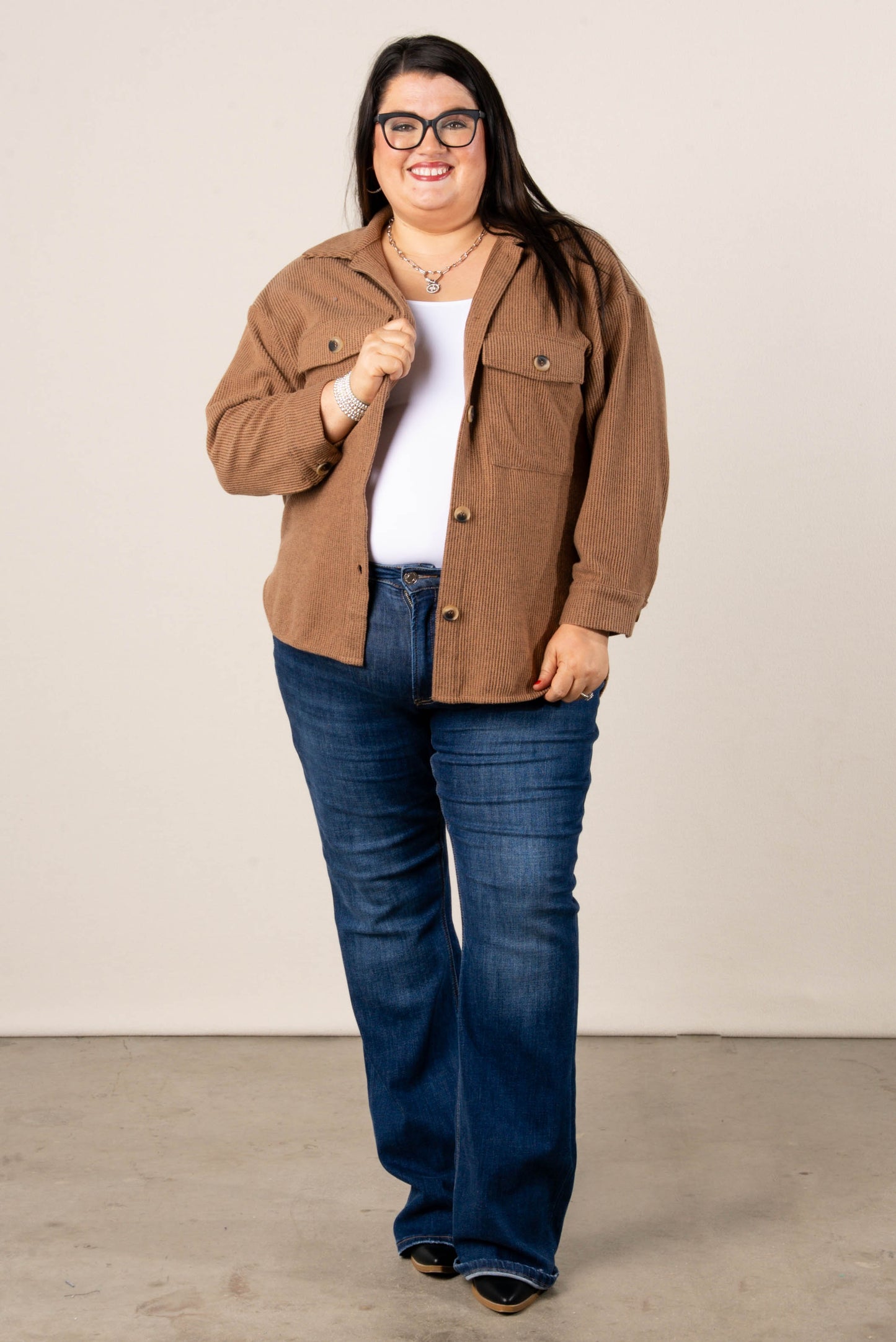 Frannie Brushed Waffle Knit Shacket