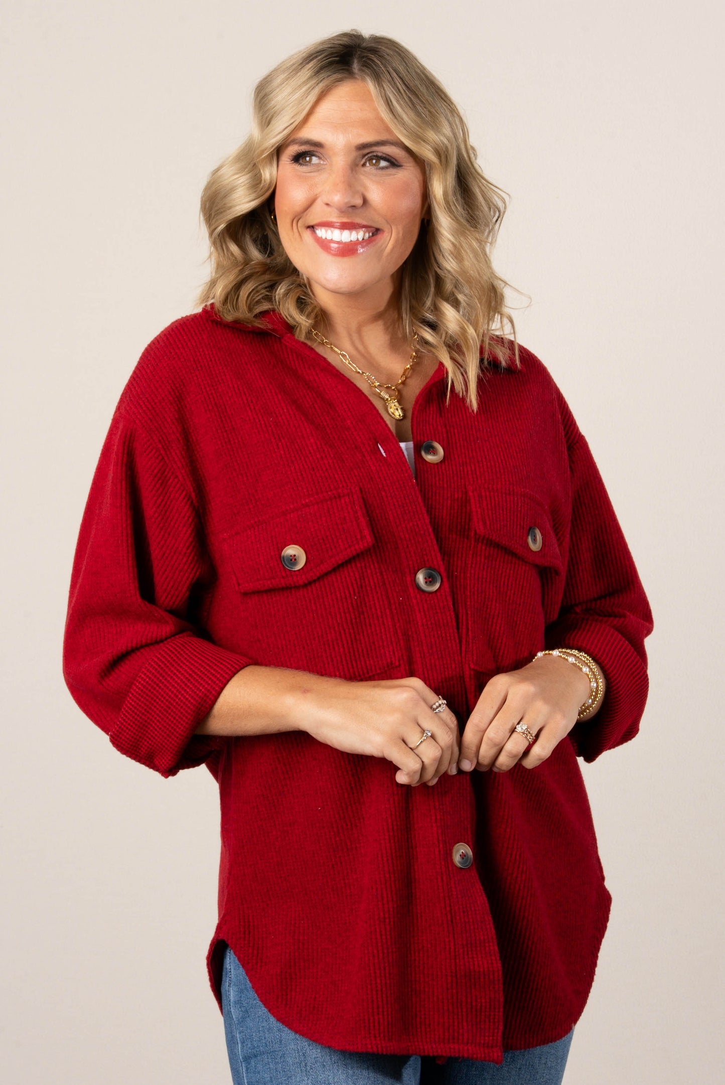 Frannie Brushed Waffle Knit Shacket