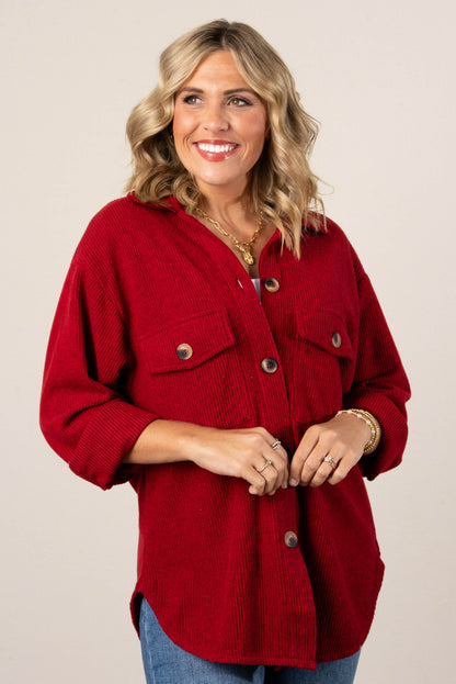 Frannie Brushed Waffle Knit Shacket