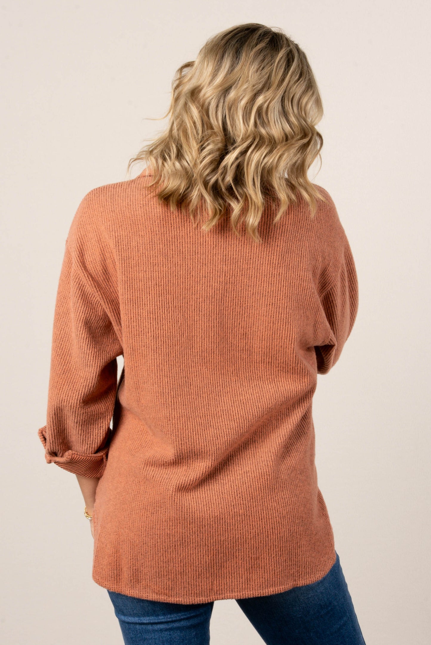 Frannie Brushed Waffle Knit Shacket