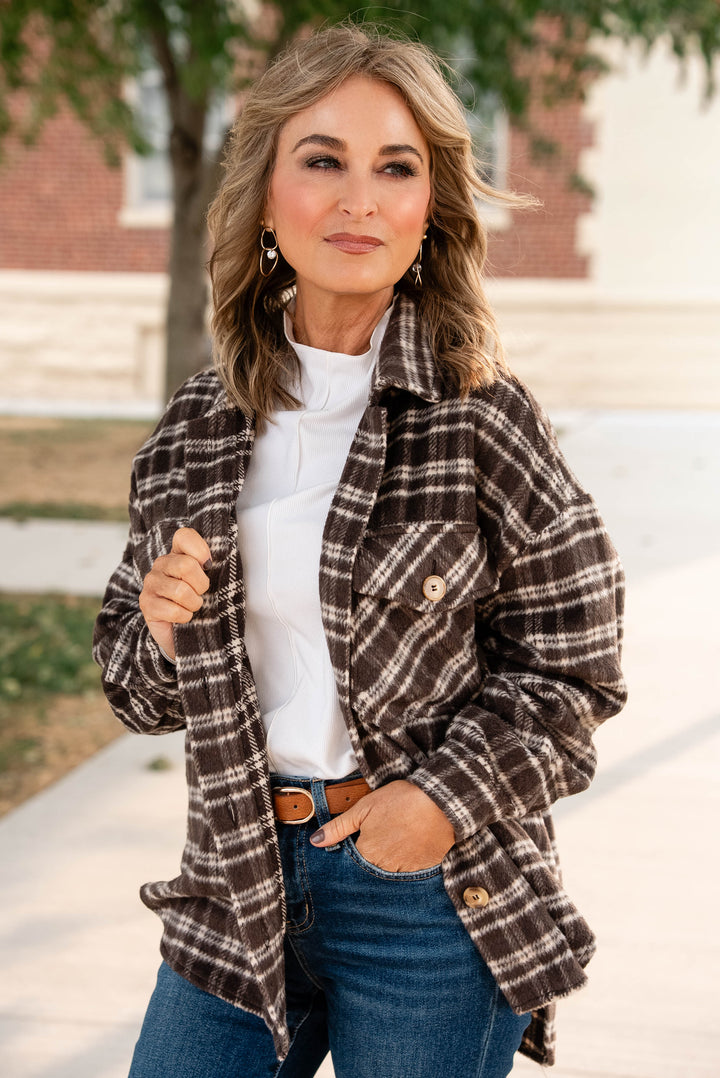Jenny Brushed Plaid Shacket