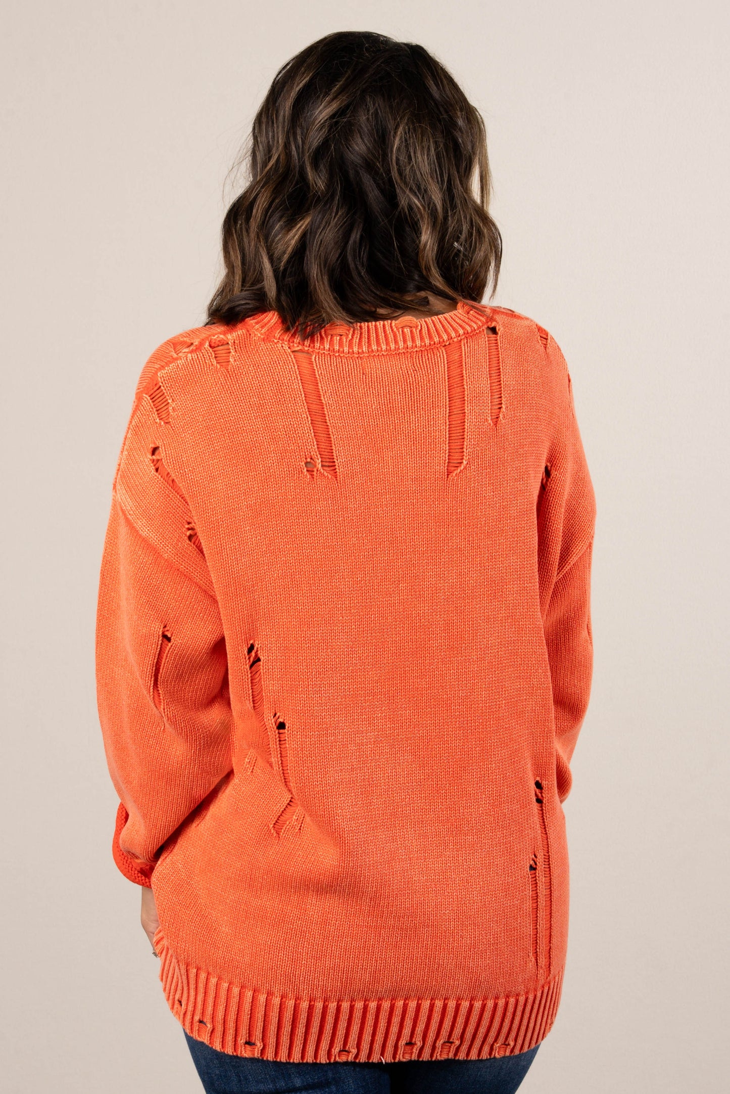 Eliana Mineral Washed Distressed Sweater