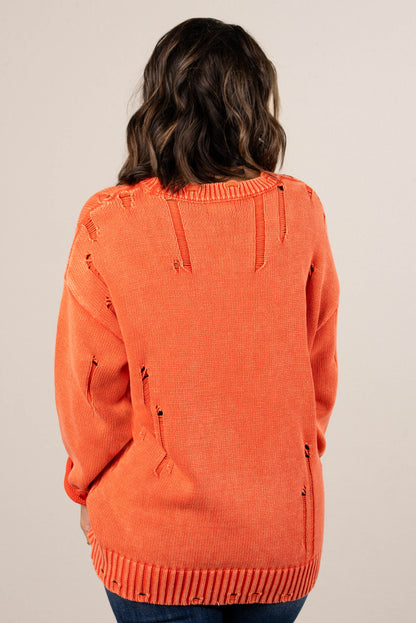 Eliana Mineral Washed Distressed Sweater