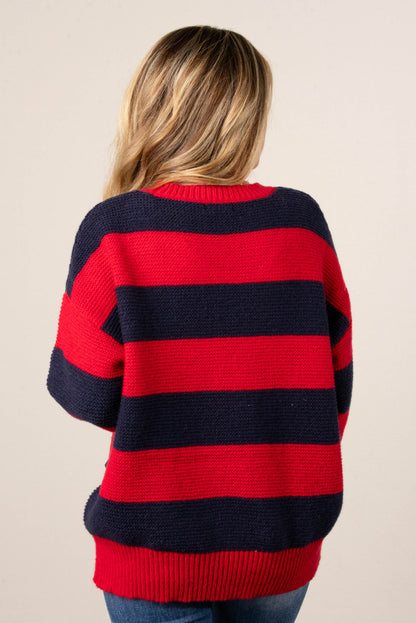 Savannah Striped Drop Shoulder Sweater