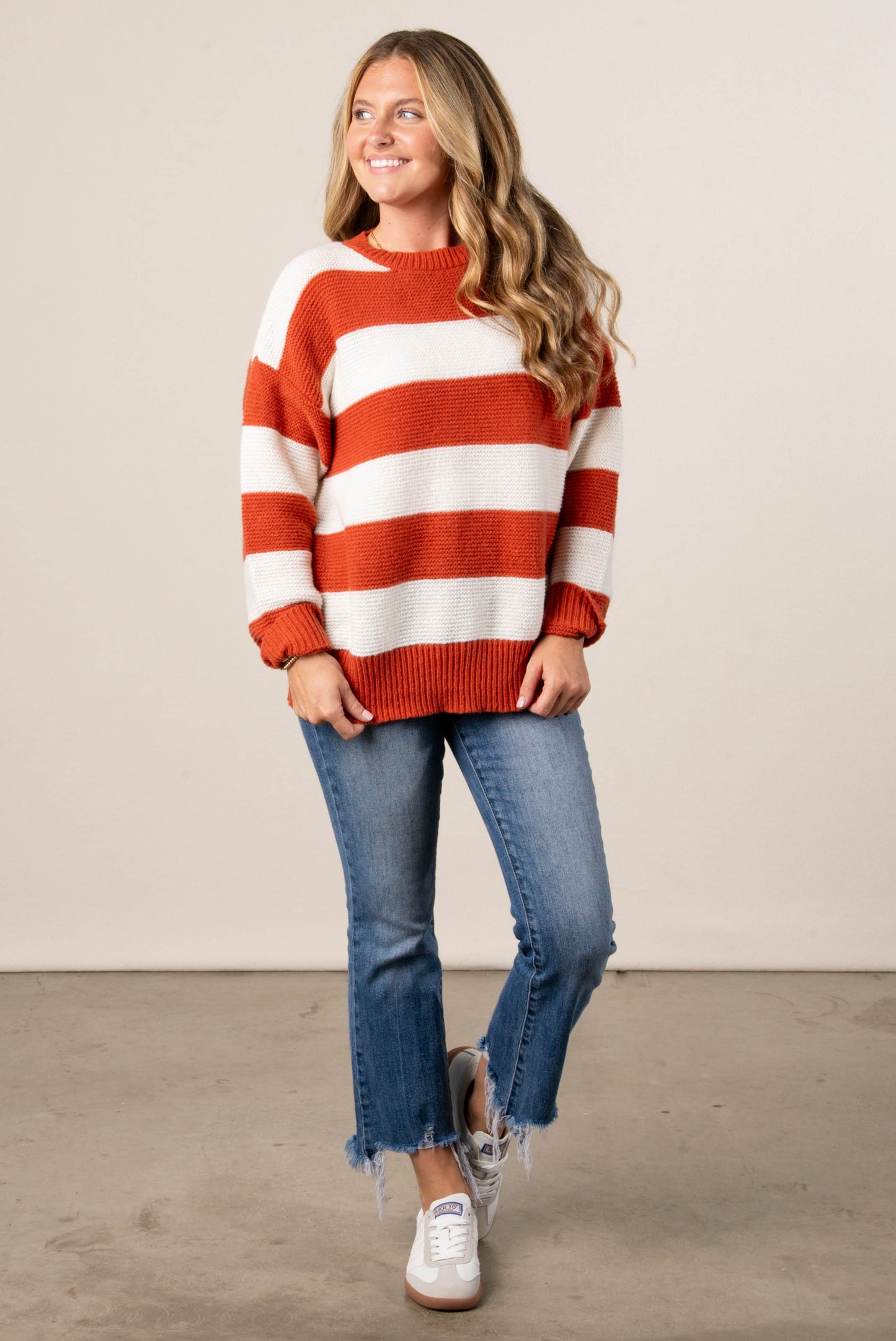 Savannah Striped Drop Shoulder Sweater