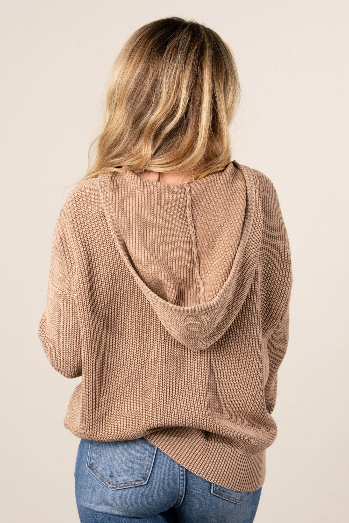 Andrea Hooded Henley Sweater