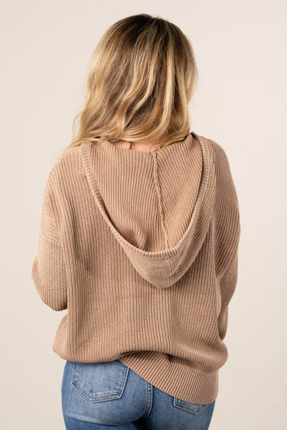 Andrea Hooded Henley Sweater