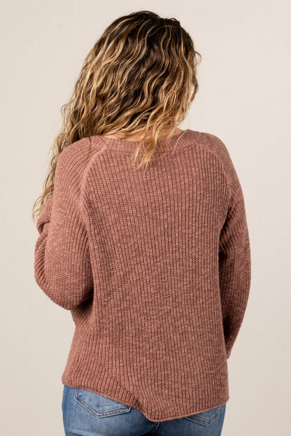 Carrie Marled Knit Raglan Sweater