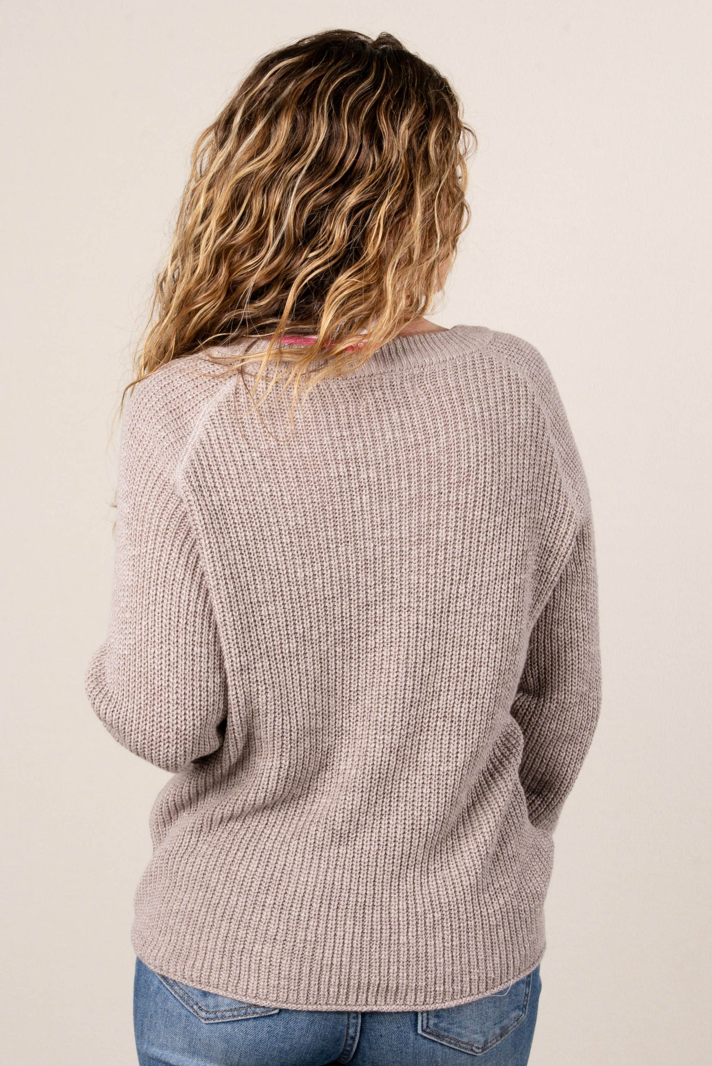 Carrie Marled Knit Raglan Sweater