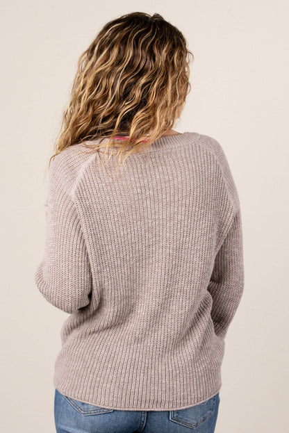 Carrie Marled Knit Raglan Sweater