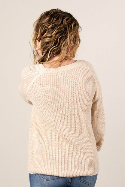 Carrie Marled Knit Raglan Sweater