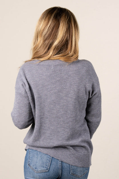 Alexa Textured Knit Drop Shoulder Sweater