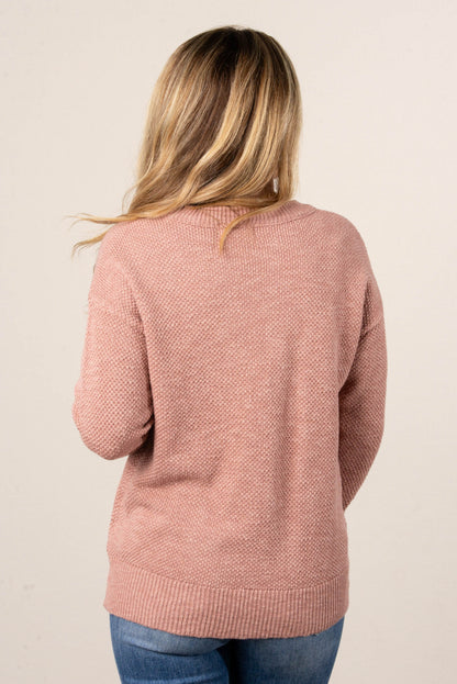 Alexa Textured Knit Drop Shoulder Sweater