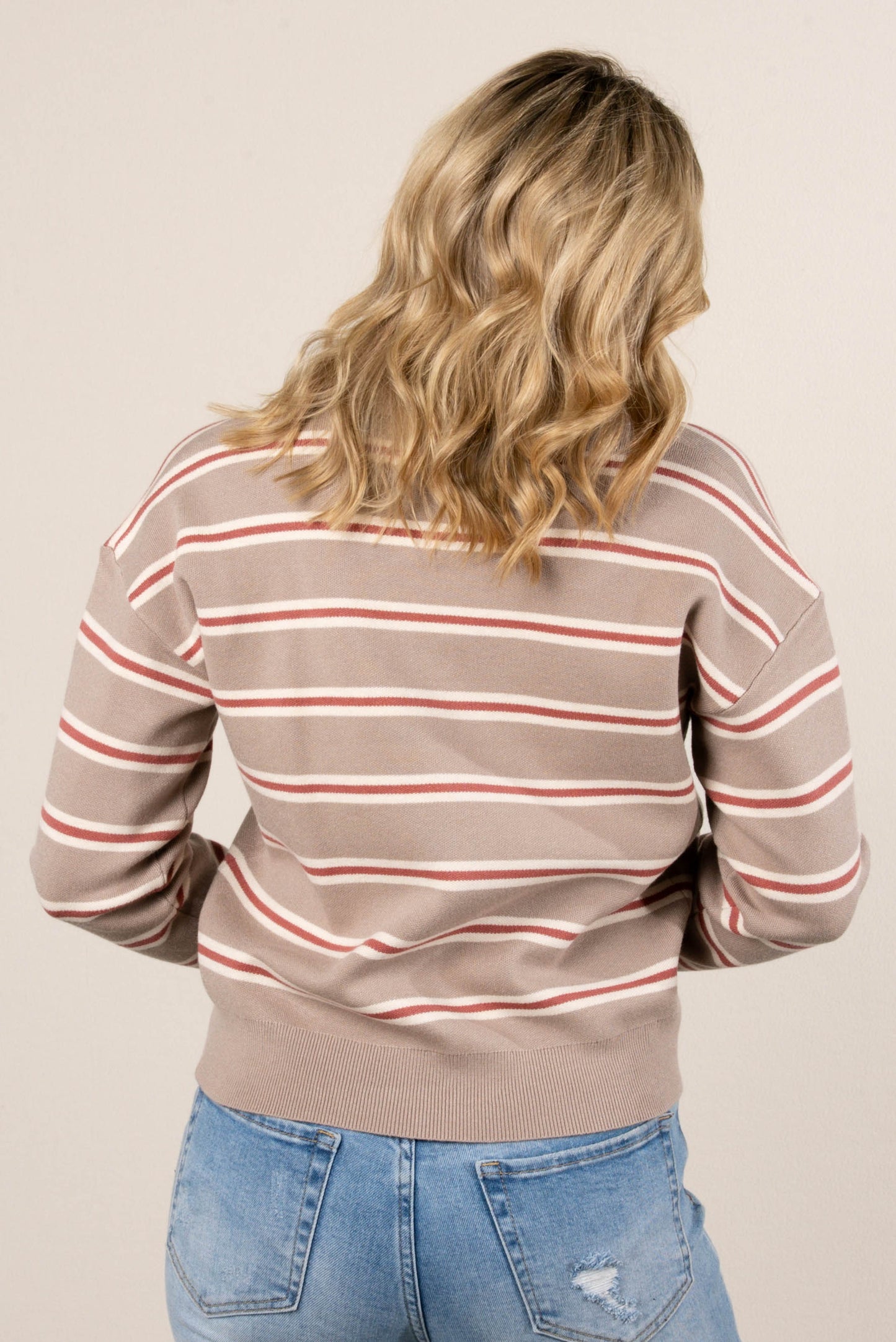 Corrine Striped Polo Sweater