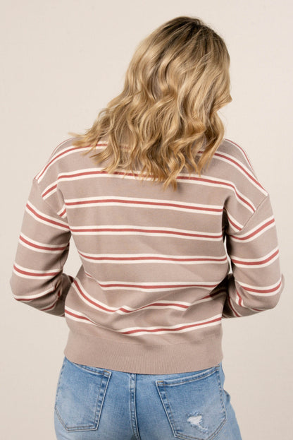Corrine Striped Polo Sweater