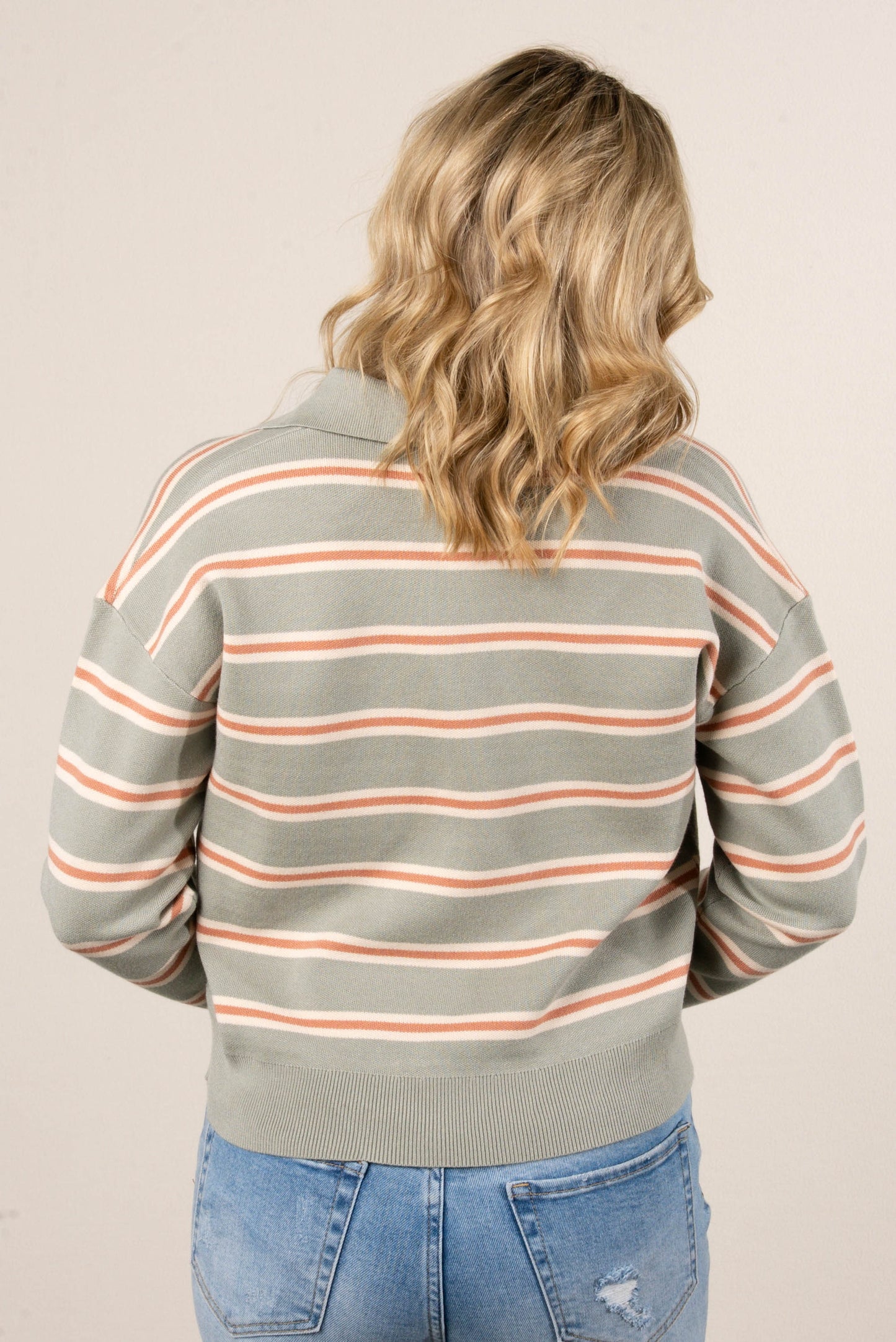 Corrine Striped Polo Sweater
