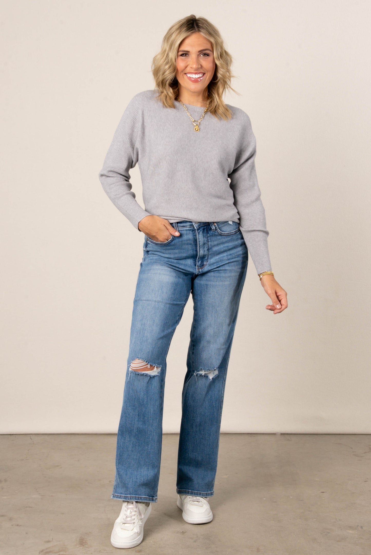 Shelby Ribbed Boat Neck Sweater