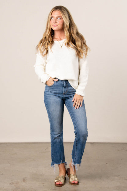 Delphine Mixed Knit Sweater