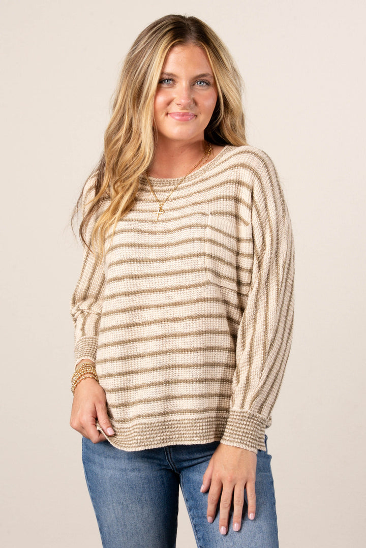 Daphne Striped Dolman Sweater