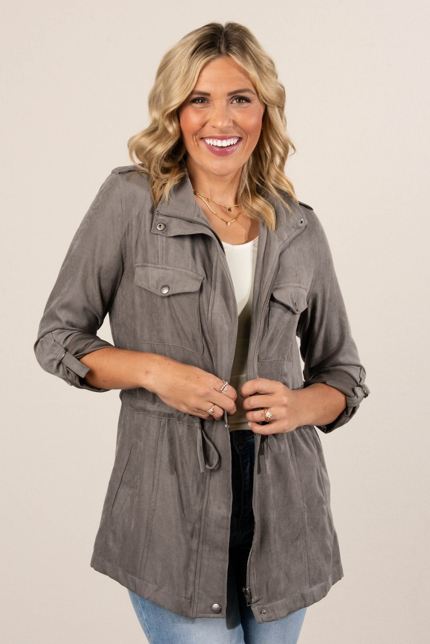 Maxine Cinched Waist Utility Jacket