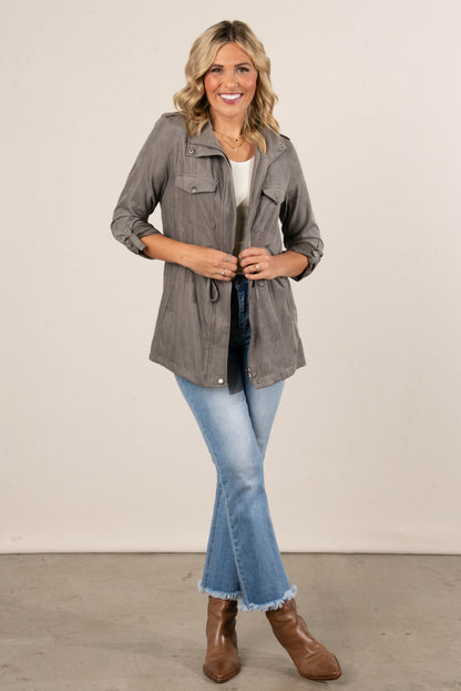 Maxine Cinched Waist Utility Jacket