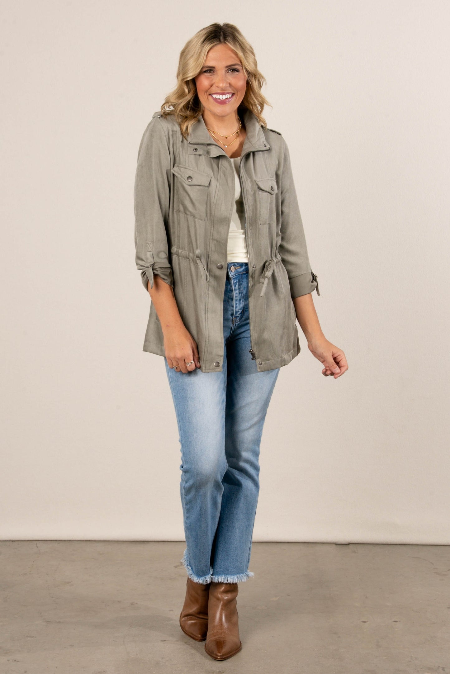 Maxine Cinched Waist Utility Jacket