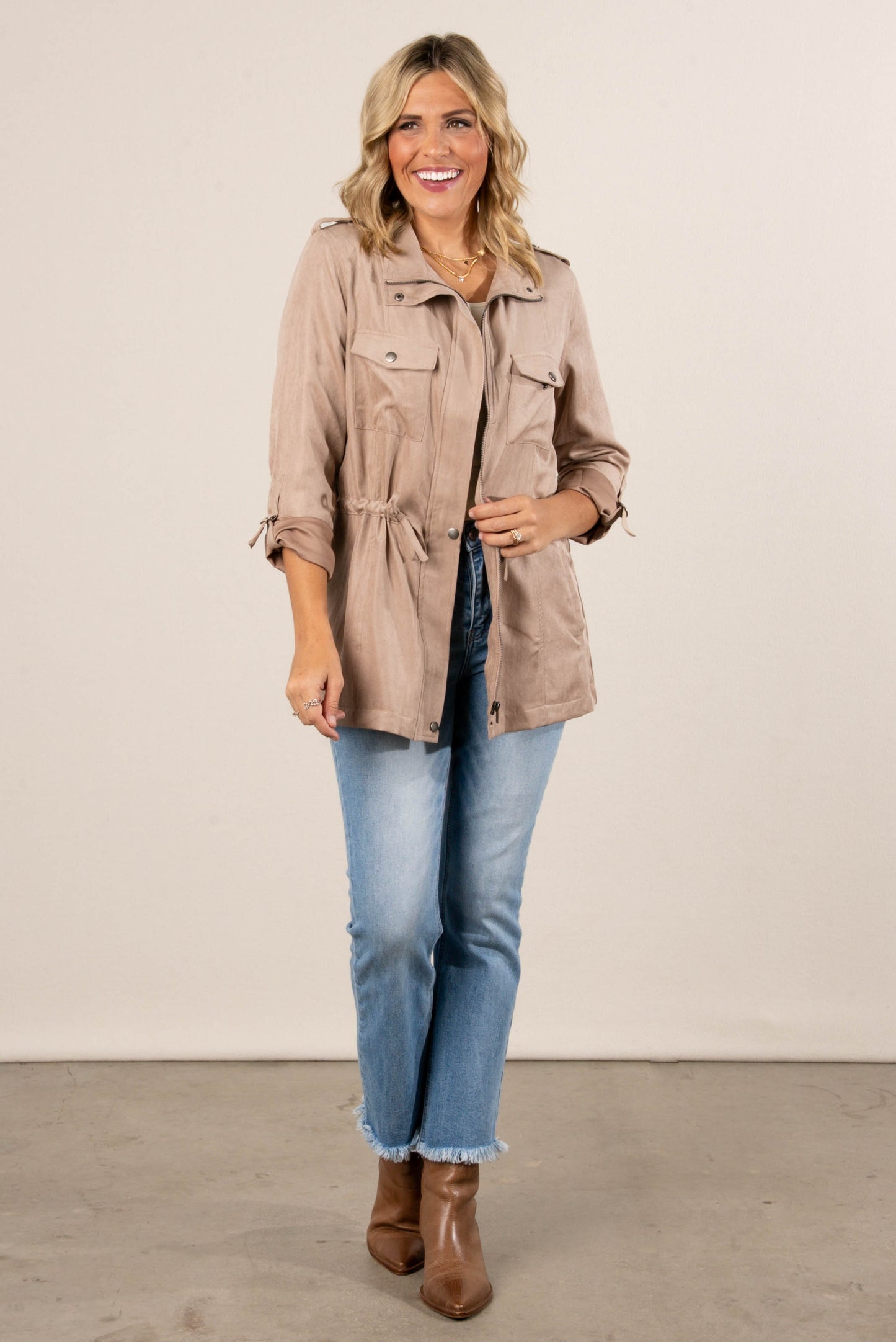 Maxine Cinched Waist Utility Jacket