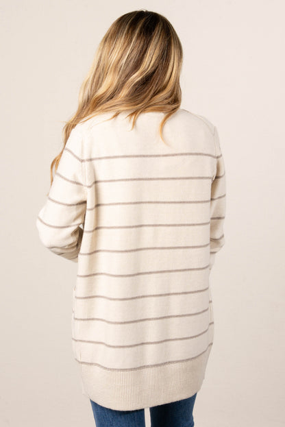 Sylvie Striped Open Front Cardigan