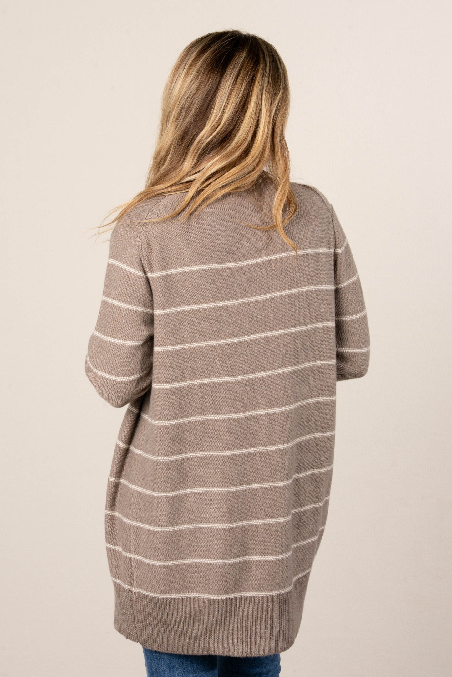 Sylvie Striped Open Front Cardigan