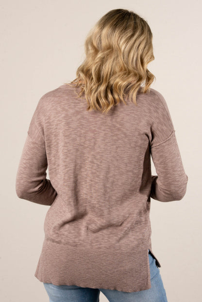Evelyn Slub Knit Pocket Sweater
