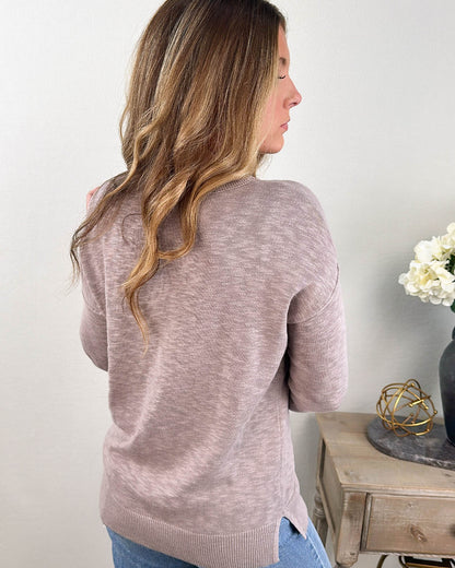 Evelyn Slub Knit Pocket Sweater