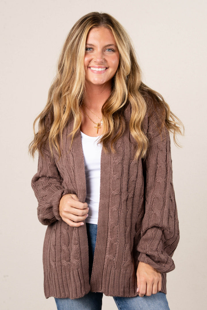 Layla Cable Knit Sweater Cardigan