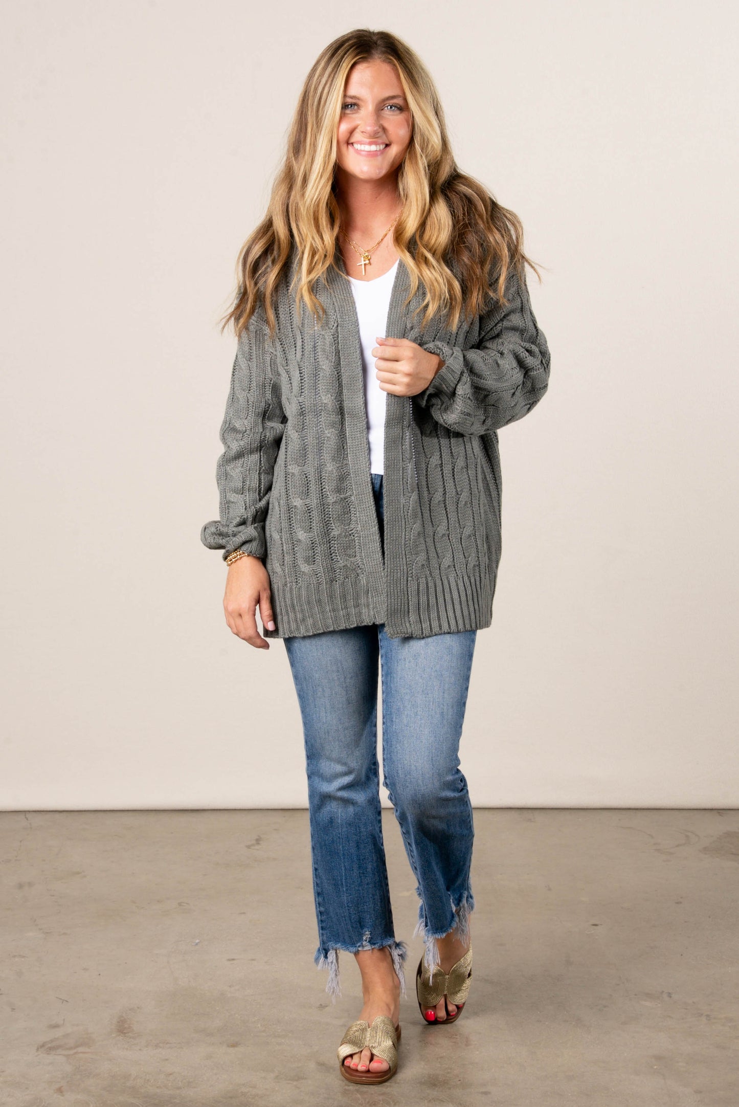 Layla Cable Knit Sweater Cardigan