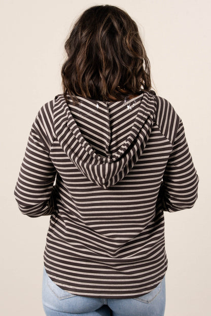 Caroline Striped Hooded Top