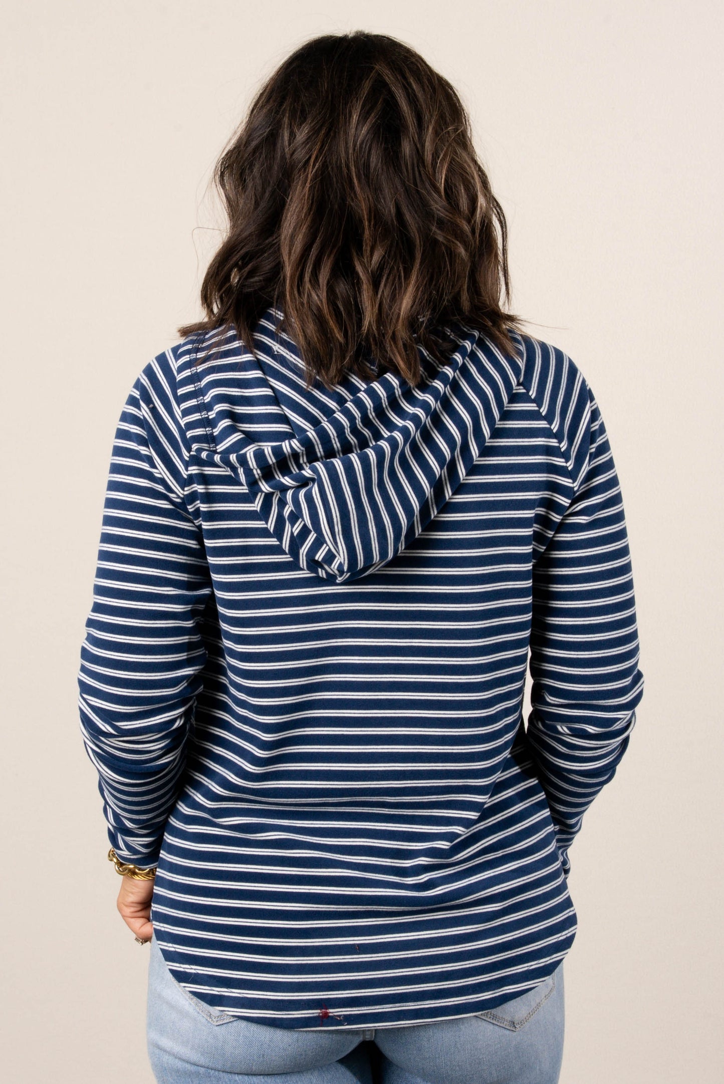 Caroline Striped Hooded Top