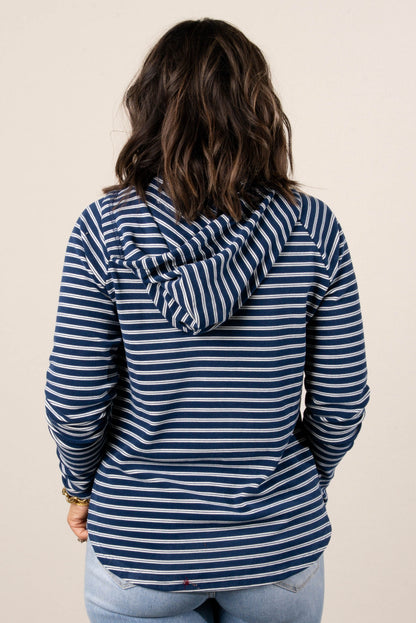Caroline Striped Hooded Top