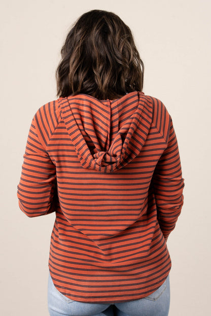 Caroline Striped Hooded Top