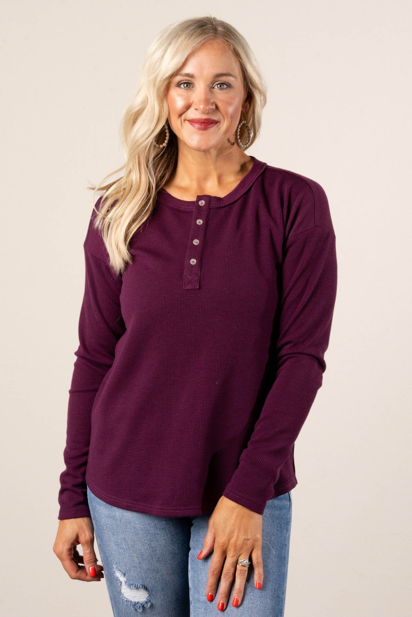Cora Ribbed Henley Top