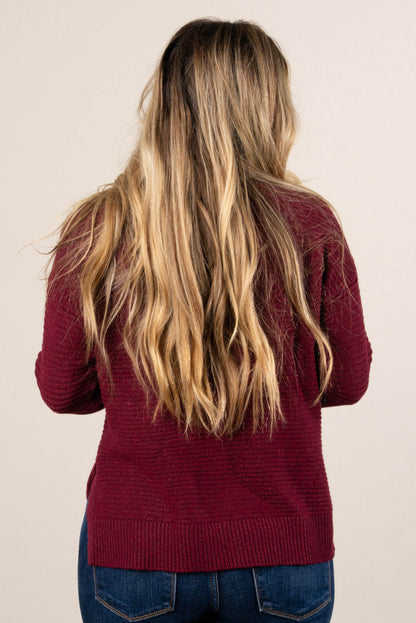 Julia Rib Knit Drop Shoulder Sweater