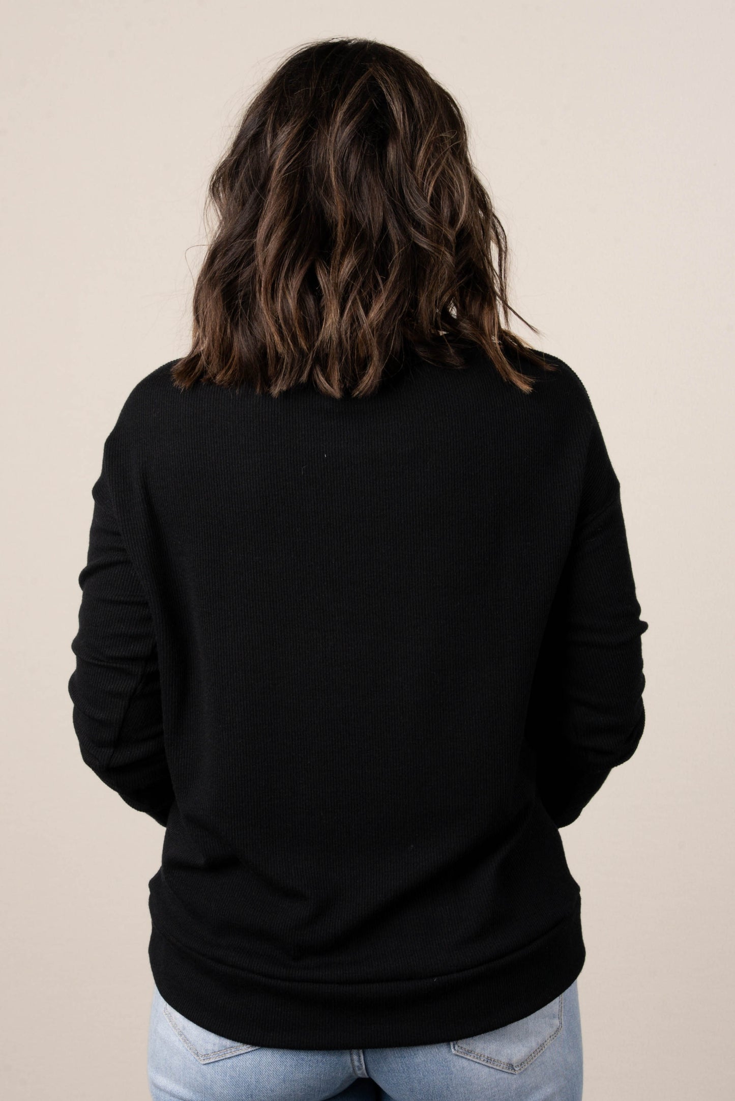 Monica Fine Ribbed Drop Shoulder Top